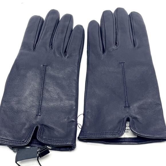 NWT AX Armani Exchange Leather Gloves Dark Fig Purp Women's Sz M/L Touch Screen - Picture 7 of 8